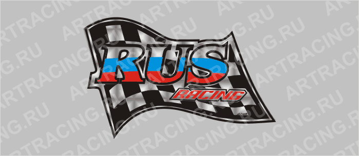 автознак "RUS"- RACING гологр. правый, левый, 210х150мм, Арт рэйсинг