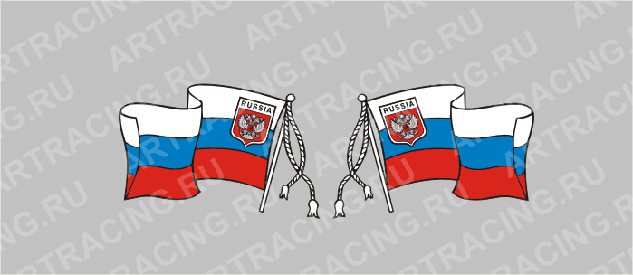 автознак "RUS"- флаг с кисточкой, малый, 170х105мм, Арт рэйсинг