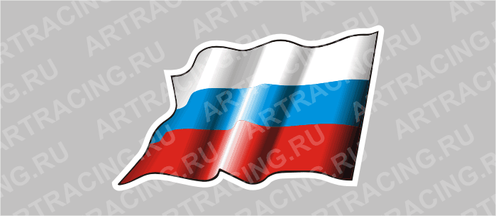 автознак "RUS"- флаг развевающийся, огромный, 690х380мм, Арт рэйсинг