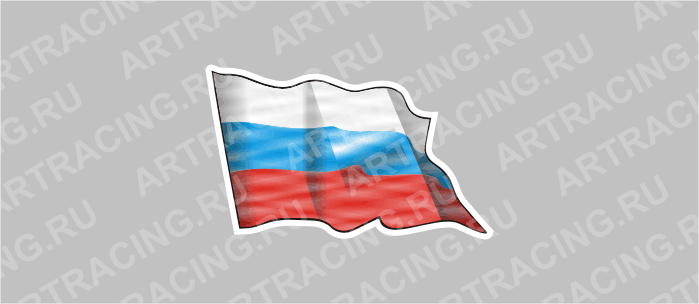 автознак "RUS"- флаг развевающийся гологр., малый, 100х180мм, Арт рэйсинг