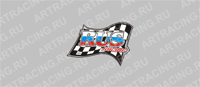 автознак "RUS"- RACING малый, правый и левый, наружный, 105х155мм, Арт рэйсинг