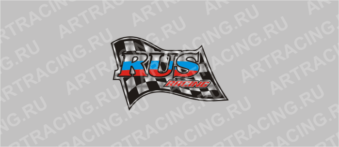 автознак "RUS"- RACING гологр. малый, правый, левый, 105х155мм, Арт рэйсинг