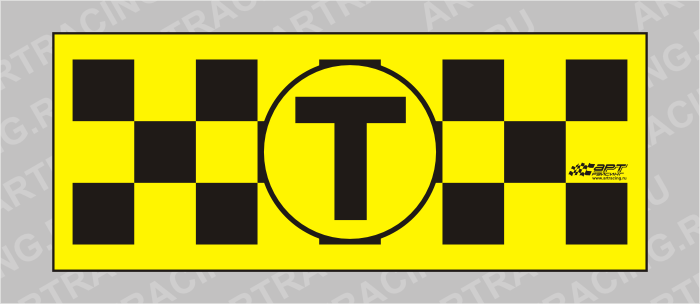 Магнитный знак такси, 280*100, "Т", вид №1
