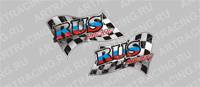 наклейка малая "RUS-Racing", голографическая