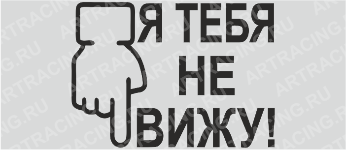 наклейка (плоттер) "Я тебя не вижу", 200*150, черная