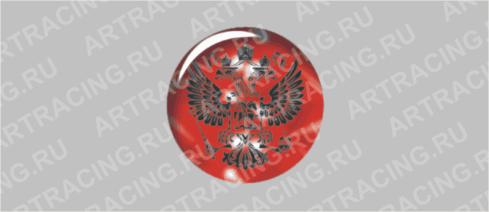 наклейка "Герб", круг 50х50мм (полимер, гологр.), Арт рэйсинг