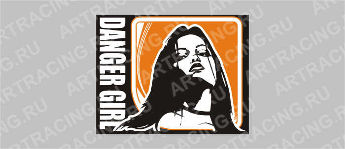 наклейка "DANCER GIRL" 140х110мм, набор 5 штук, Арт рэйсинг