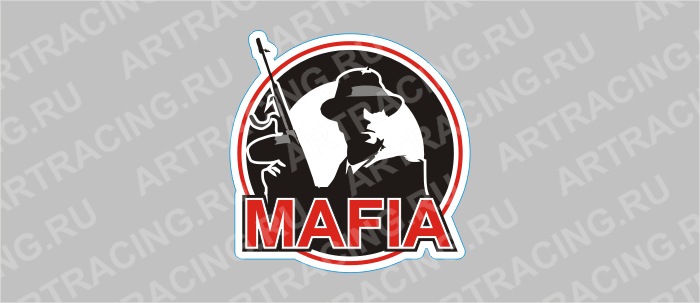 наклейка круг "MAFIA", 100х100мм, набор 5 штук, Арт рэйсинг