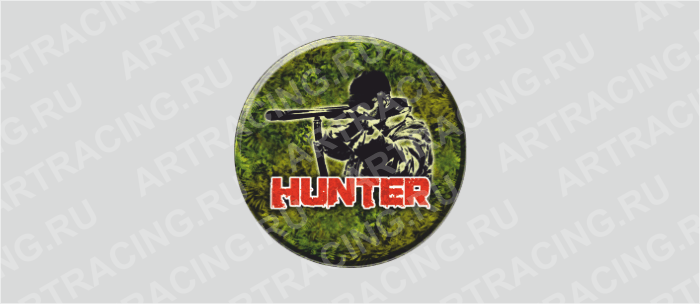 наклейка круг 100х100мм "HUNTER", Арт рэйсинг