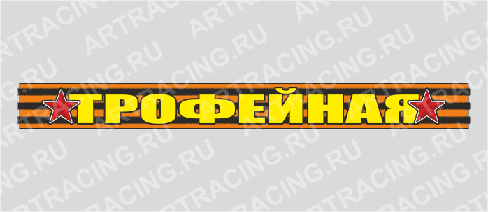 наклейка надпись - Георгиевская лента 500х50мм "ТРОФЕЙНАЯ", Арт рэйсинг