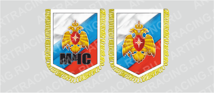 вымпел с бахромой 150х210мм, "МЧС", Арт рэйсинг