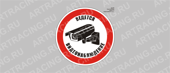 Знак D-200мм "Ведется видеонаблюдение", самоклеющийся