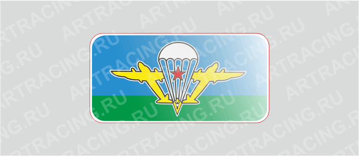 наклейка 80*40 "Эмблема ВДВ советск. (на флаге)" (полимер)