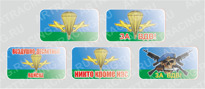 наклейка 25*45 "ВДВ российск.", ассорти 5 шт,(полимер)