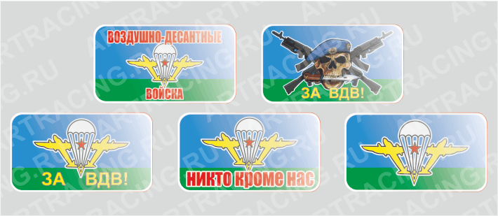 наклейка 25*45 "ВДВ советск.", ассорти 5 шт,(полимер)