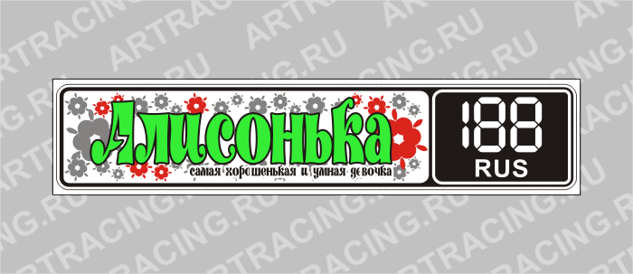 Госномер именной "Алисонька"