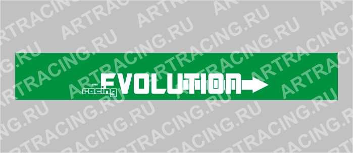 полоса на лобовое стекло 1600х170мм "EVOLUTION", черная, Арт рэйсинг