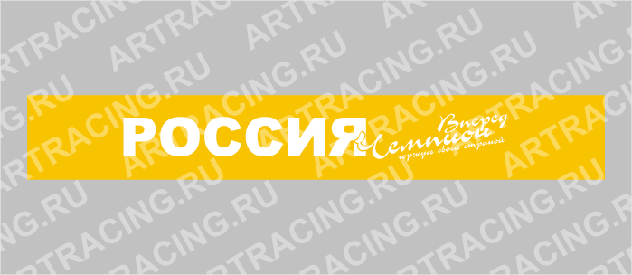 полоса на лобовое стекло 1600х170мм "РОССИЯ вперед чемпион", черная, Арт рэйсинг