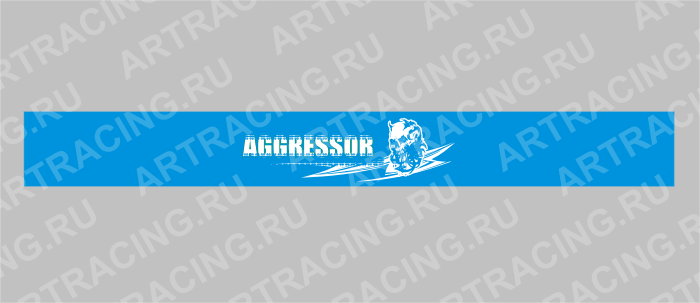 полоса на лобовое стекло 1600х170мм "AGRESSOR"(череп) черная, Арт рэйсинг