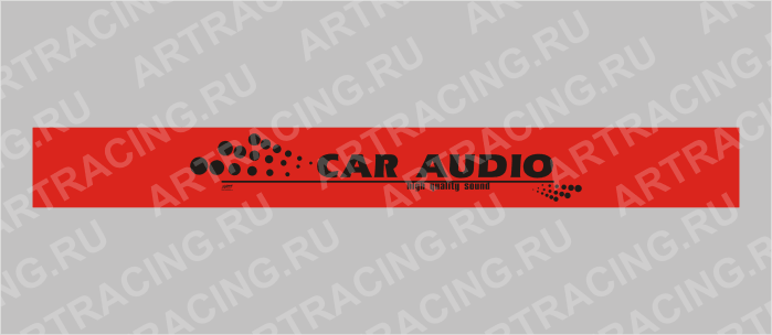 полоса на лобовое стекло 1300х170мм "CAR AUDIO" черная, Арт рэйсинг