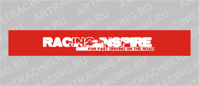 полоса на лобовое стекло 1300х170мм "RACING INSPIRE" черная,Арт рэйсинг