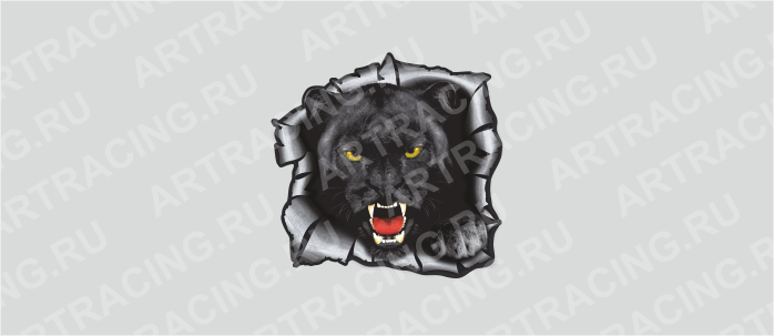 Наклейка "Разлом (Черная пантера)", 250*250