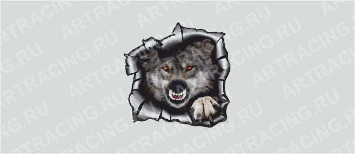 Наклейка "Разлом (Волк)", 250*250