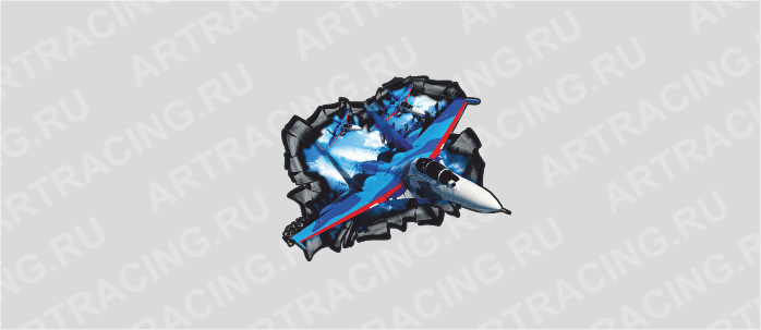 Наклейка "Разлом военная техника (Самолет)", 250*360