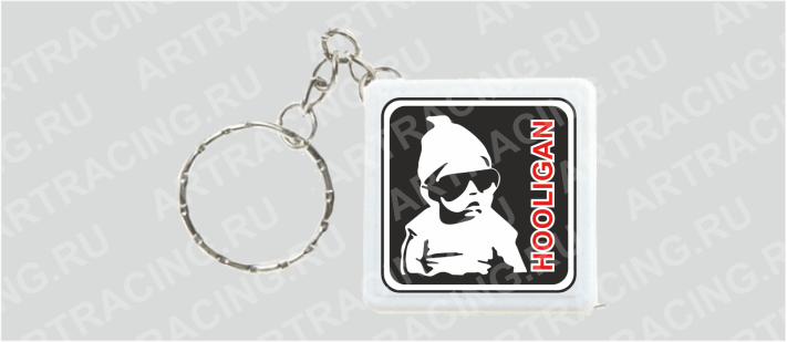 Брелок - рулетка "Hooligan (черные очки)"