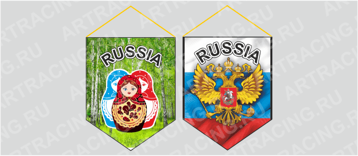 вымпел (картон+ламин.) RUSSIA "Матрешки", духстор.