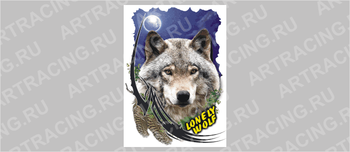 портрет звери цветные "Волк (Lonely wolf)"